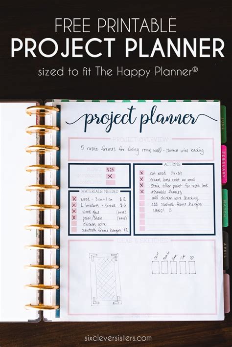project planner  printable   planner  clever sisters
