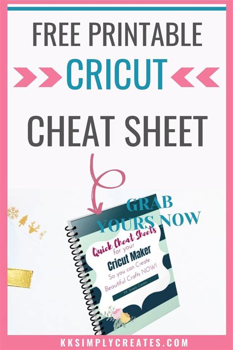 beginner  printable cricut cheat sheets web  cricut cheat sheet