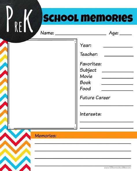 printable school memory book   template