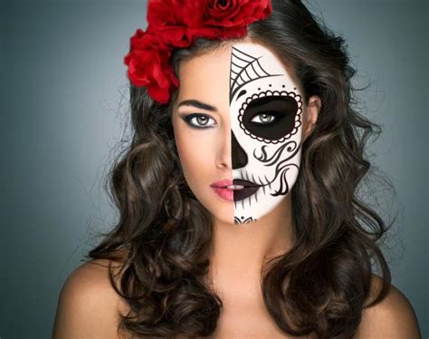 Half Face Sugar Skull Makeup Mugeek Vidalondon