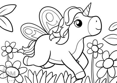unicorn  wings fairy coloring page diy magazinecom