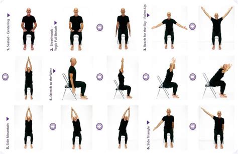 printable chair yoga exercises  seniors printableecom