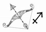 Sagittarius Coloring Adult Arrow Bow Born Said Symbol Persons Sagittarians Between December November Under sketch template