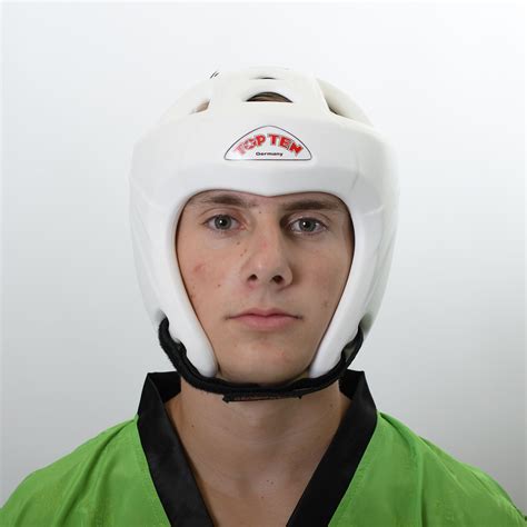 white headgear combat sport guard ten