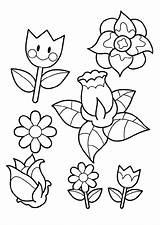 Coloriage Fleurs Maternelle Enfant Bloemen Colorare Colorier Coloriages Downloaden Plantilla Pages sketch template