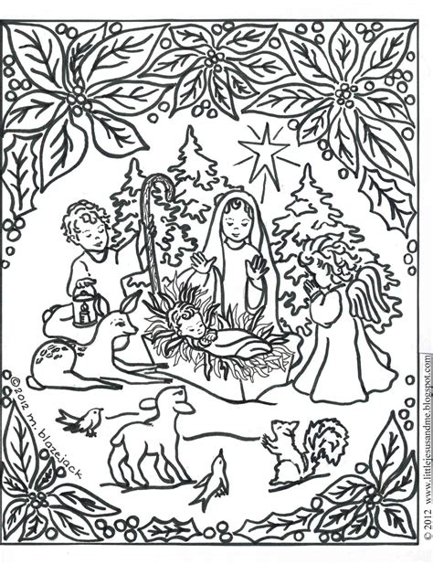 jesus  nativity coloring page catholic crafts coloring