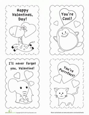 valentine card template coloring    valentine card template