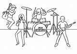 Rockeros Musicales Instrumentos Niños Cantante Ninos sketch template