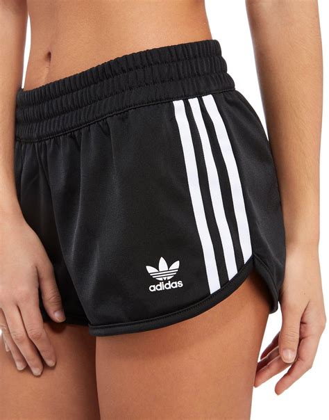 Adidas Originals Synthetic 3 Stripe Poly Shorts In Black White Black