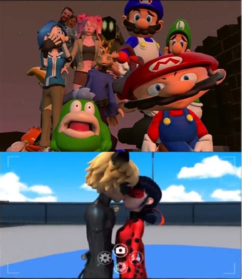 Smg4 Friends Reacting To Ladybug Cat Noir Kiss By