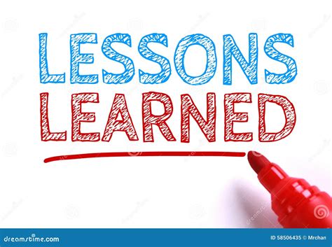 lessons learned stock image image  note educate evaluation