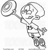 Frisbee Drawing Cartoon Outline Catching Boy Paintingvalley Leishman Ron Getdrawings sketch template