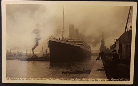 rare original postcard   titanic leaving southampton  april   catawiki