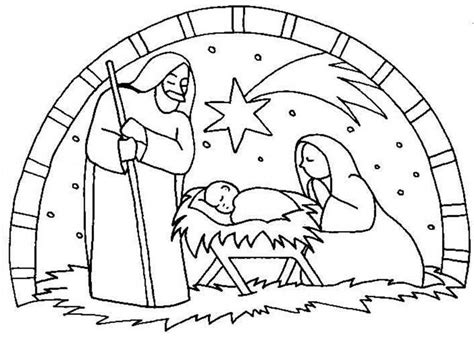 nativity  birth  jesus scene coloring page color luna