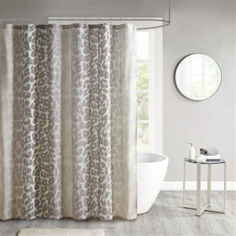 madison park sable neutral cotton gauze printed shower curtain  sale overstock