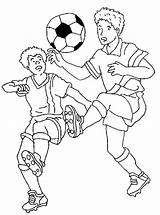 Soccer Coloring Players Fighting Ball Handle Pages Color Print sketch template