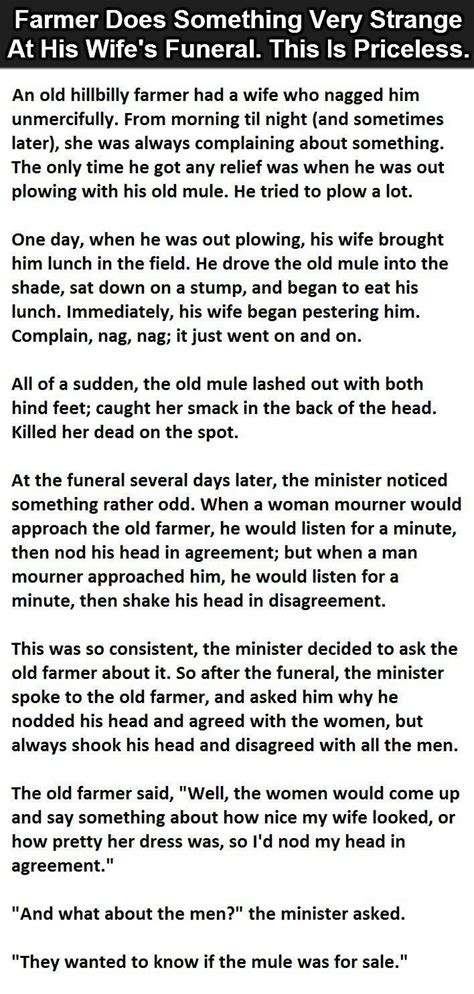 A Farmer Did Something Very Strange At His Wife S Funeral