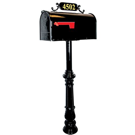 large mailbox post system black rust resistant mailbox includes address plaque mounting
