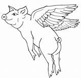 Flying Coloring Pig Pages Pigs Template Colouring Drawing Printable Templates Kids Getcolorings Animal Print Tattoo Getdrawings sketch template