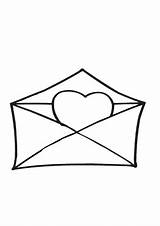 Brief Herz Valentinstag Briefumschlag Amor sketch template