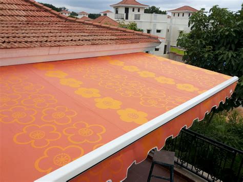 retractable awning bangalore drop arm terrace balcony fabric