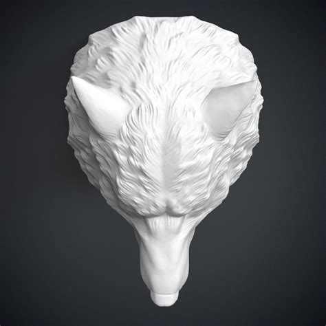 wolf head sculpture 3d model 3d printable obj stl