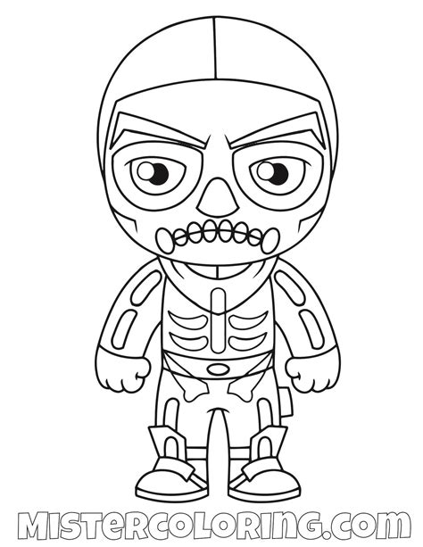 skull trooper fortnite skin coloring page coloring pages  kids
