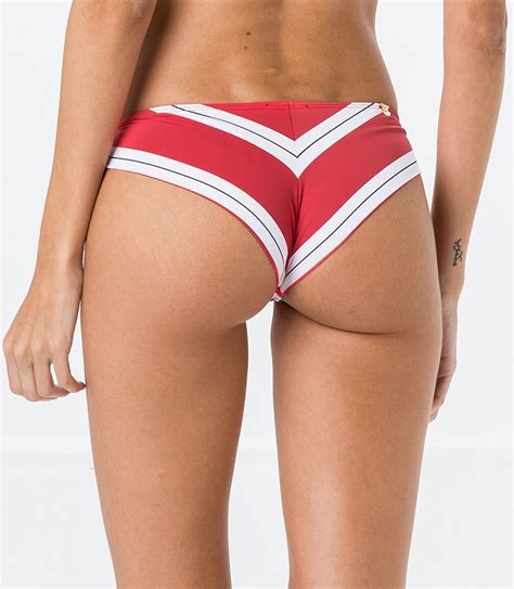 bikini bottom in red and white stripes bottom miracle sport red salinas