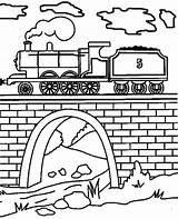 Coloring Bridge Railroad Train Pages Steam Over Kids Buildings Architecture Drawings Printable Colouring Netart Color Colorluna Drawing Da Choose Board sketch template