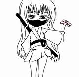 Ninja Coloring Pages Star Getcolorings Girl sketch template