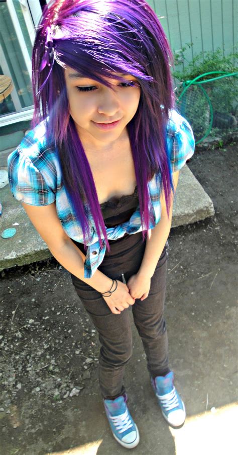 Scene Hairstyles For Girls Purple