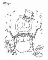 Skellington Frost Santa Jadedragonne Nightmare Lineart Colouring Snowman sketch template