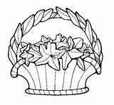Basket Flowers Coloring Colorear Coloringcrew Print sketch template