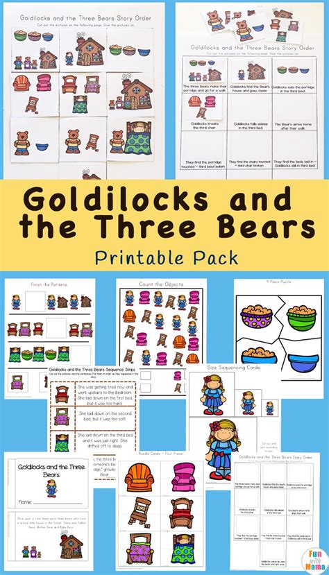 goldilocks    bears printable pack bear activities