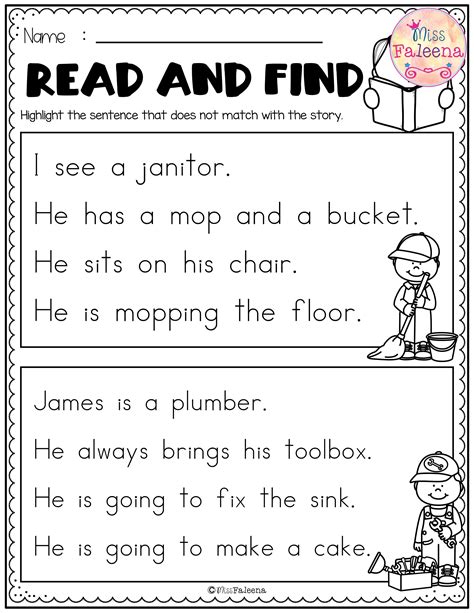 worksheet kindergarten reading comprehension  reading