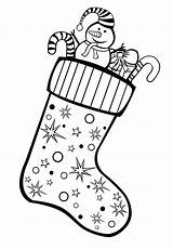 Stocking Coloring Christmas Pages Stockings sketch template