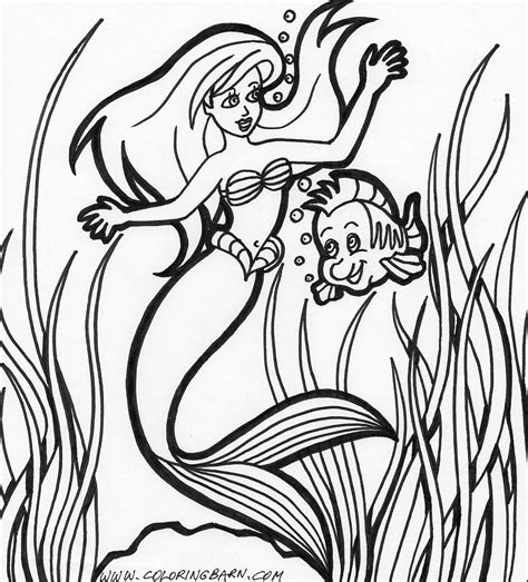 mermaid coloring pages printable kids coloring pages