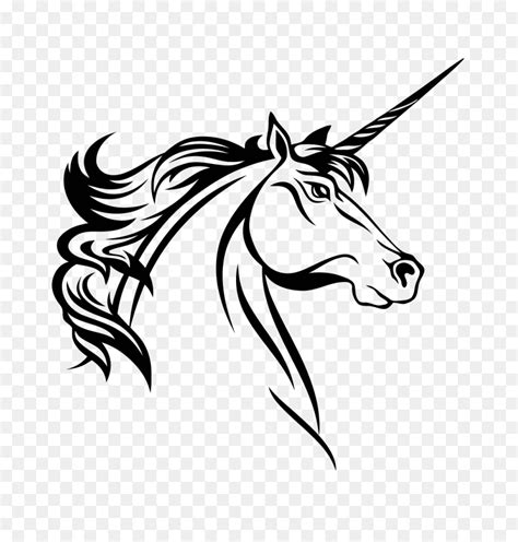 unicorn head decal style unicorn head drawing outline hd png