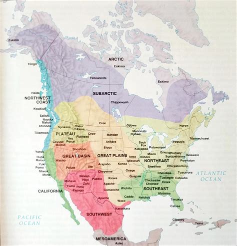 map  indigenous peoples  north america   time   contact
