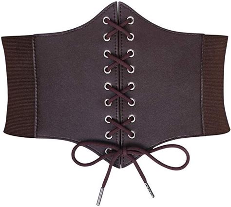 women s lace up corset elastic wide belt tied waspie