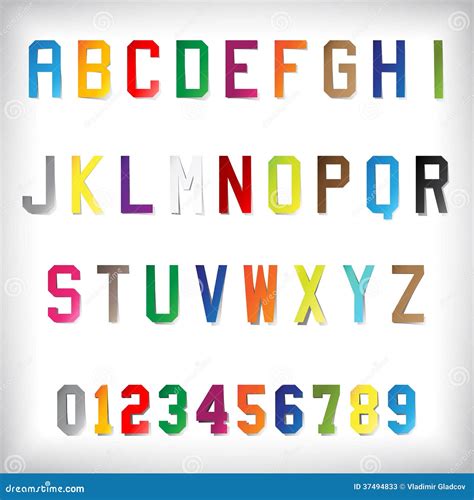 paper alphabet set stock vector illustration  colorful