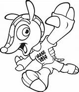 Fuleco Mascote Caderno Kleurplaat Atividades Mascot Goma Coloring Mundial Mascota Voetbal Mascotte Fifa Elftal Nederlands Tatu Met Capa Divulgação sketch template