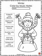 Music Winter Color Notes Coloring Worksheets Kids Symbols Activities Colouring Choose Board Pages Vivaldi Dynamics sketch template