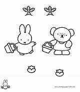 Miffy Coloring Pages Cartoon Color Printable Character Kids Sheets Back Characters sketch template