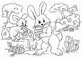Easter Coloring Pages Bunnies Kids sketch template