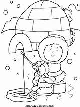Coloriages Esquimaux Eskimo Banquise Igloo Maternelle Iglo Inuit Esquimal Esquimales Esquimau Nordpol Hiver Noordpool Pole Animales Dessins Maisons Fresh Invierno sketch template