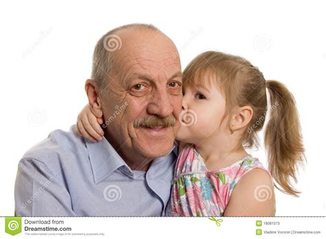 grandfather with the granddaughter stock image image 18081073