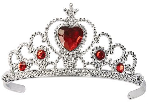 queen of hearts silver red crown tiara ruby princess headpiece costume