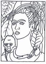 Coloring Frida Pages Famous Self Portrait Kahlo Zentangle Paintings Printable Girl Colouring Power Artists Getcolorings Painting Pinturas Color Artwork Kids sketch template