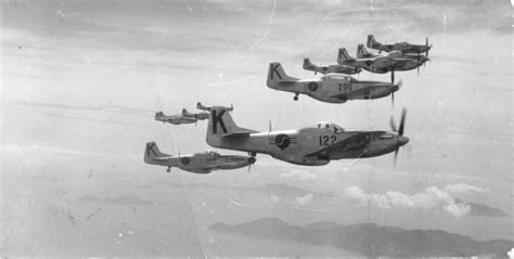 A Formation Of South Korean F 51 Mustangs Over Fighter Cargo